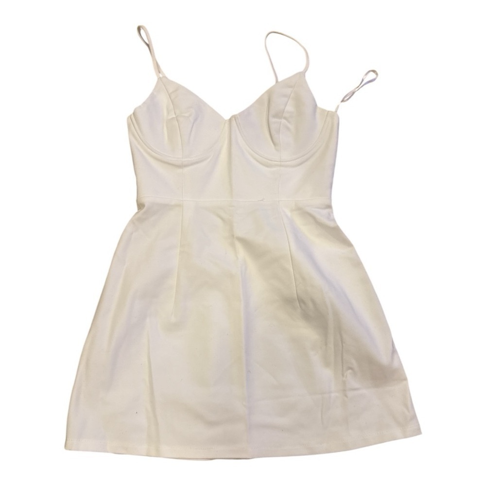 POLLY Elegant White Spaghetti Strap Dress
